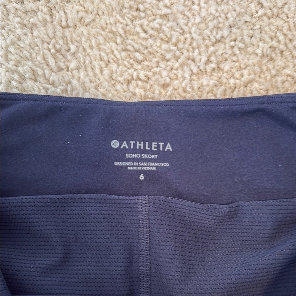 Athleta Blue Mini Skirt with built in shorts - Picture 2 of 3